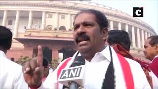 AIADMK stage protest in Parliament premises over several demands