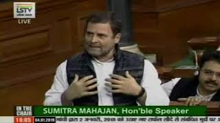 Congress President Rahul Gandhi speaks on the floor of the Parliament on Rafale Scam.