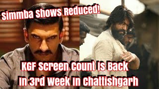 More Number Of Screens Back To #KGF In Chattishgarh In 3rd Week After It Was Cancelled Due To Simmba