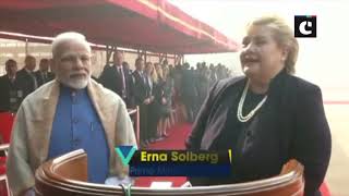 Norwegian PM Erna Solberg receives ceremonial reception at Rashtrapati Bhavan