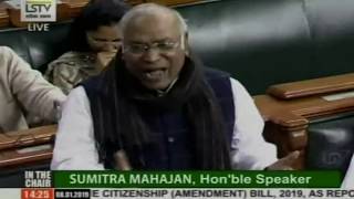 LoP Lok Sabha Mallikarjun Kharge in Parliament on Citizenship bill