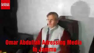 Omar Abdullah Addressing Media In Jammu.