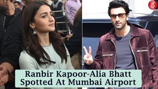 Ranbir Kapoor-Alia Bhatt Spotted At Airport Leaving For Delhi
