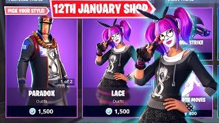NEW LACE SKIN AND PARADOX SKIN FORTNITE ITEM SHOP COUNTDOWN for January 12th NEW SKINS REACTION