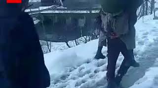 #Patient Battling For Life In Snowfall In Uri As no ambulance and no doctor available.