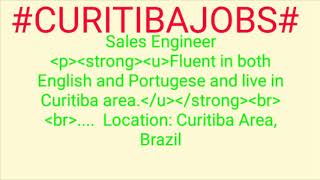 #CURITIBA#JOBS