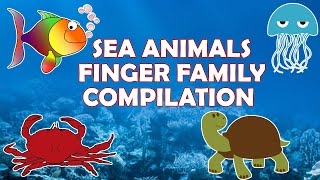 Sea Animals Finger Family Nursery Rhymes  Compilation with Lyrics
