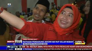 Simpatisan Jokowi-Ma'ruf Amin Nobar Debat di Gedung Kesenian Balikpapan