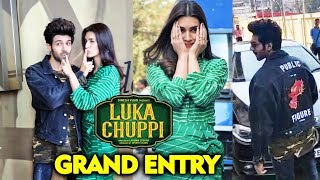 Kriti Sanon And Kartik Aaryan GRAND ENTRY At Luka Chuppi Trailer Launch