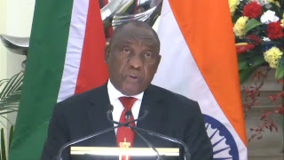 PM Shri Narendra Modi with President of South Africa Cyril Ramaphosa at a Joint Press Meet