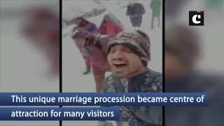 Unique wedding ceremony during heavy snowfall in Uttarakhand’s Rudraprayag