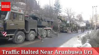 Army Vehicles Skidded Near of Uranboh Uri Traffic Halted