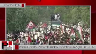 Rahul Gandhi, Akhilesh Yadav roadshow in Agra, Uttar Pradesh - (03.02.2017)