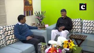 AP CM Chandrababu Naidu visits Delhi CM Arvind Kejriwal’s residence