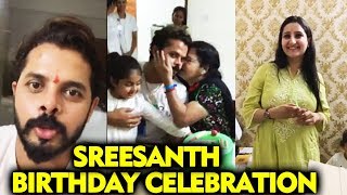 Sreesanth Cutting His Birthday Cake With HIs Mother And Family