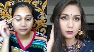 Farewell/wedding guest makeup look for Beginners | Nidhi Katiyar