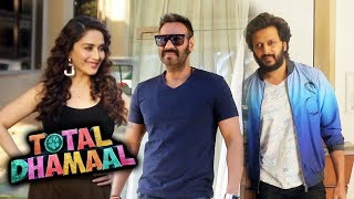 Ajay Devgn Madhuri Dixit And Riteish Deshmukh Spotted Promoting Total Dhamaal
