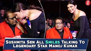 Sushmita Sen All Smiles Talking To Legendary Star Manoj Kumar