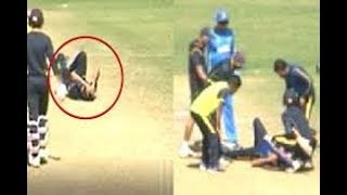 Ashok Dinda बाल-बाल बचे, अपनी ही बॉल पर कैच लपकते हुए सिर में लगी चोट