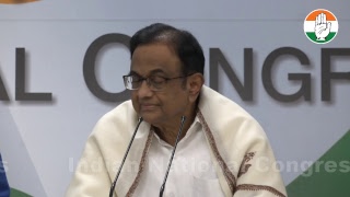 AICC Press Briefing By P. Chidambaram at Congress HQ on Rafale Deal Scam