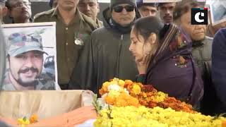 Pulwama encounter- Wife of Major VS Dhoundiyal bids emotional goodbye