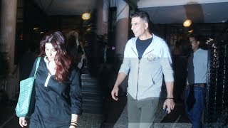 Akshay Kumar With His Wife Twinkle Khanna Out For Dinner Tonight At Soho House Juhu