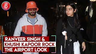 Ranveer Singh & Khushi Kapoor Rock The Airport Look