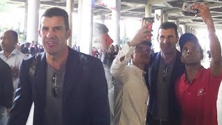 Footballer Luis Figo Spotted At Mumbai Airport