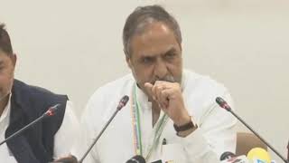 Anand Sharma addresses media after the Congress Working Committee Meeting in Ahmedabad, Gujarat