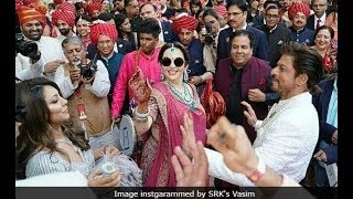 Akash Ambani Wedding Shahrukh Khan and Gauri Khan, आकाश अंबानी की शादी में शाहरुख गौरी के साथ