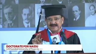 Vice President Shri M Venkaiah Naidu receives Honorary Doctorate from University for Peace