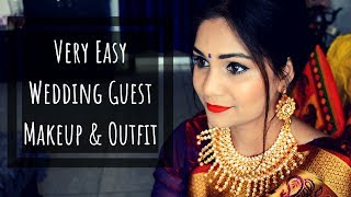 Indian Wedding Guest Makeup, Outfit & Jewellery | Desi Look | Easy Indian Makeup | Nidhi Katiyar