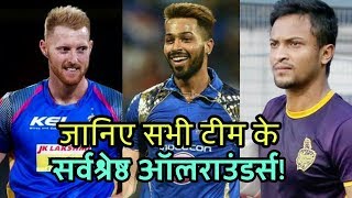 IPL 2019: All Teams Best All-rounder In IPL 2019 | Cricket News Today