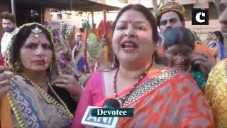 People celebrate traditional ‘Lathmar Holi’ in Mathura