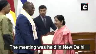 VP Naidu, EAM Swaraj meet PM of Guinea, VP of Ghana