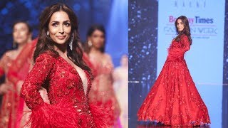 HOT RED! Malaika Arora Sizzles On RAMP At Bombay Times Fashion Week Spring Summer 2019