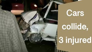 Ganderbal में 2 कारों की जोरदार भिड़ंत, हादसे में महिला समेत 3 लोग critical injured