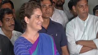 Priyanka Gandhi Vadra with Media in Amethi, UP