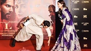 Varun Dhawan TOUCHES Alia Bhatts Feet | Kalank Trailer Launch