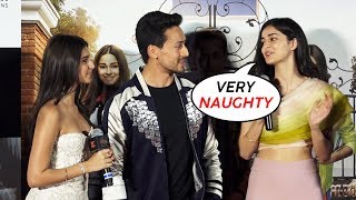 Tiger Shroff Ananya Panday And Tara Sutaria NAUGHTY MOMENTS At Student Of Year 2 Trailer Launch