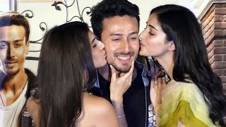 Ananya Pandey And Tara Sutaria KISSING Tiger Shroff At Student of the Year 2 Trailer Launch