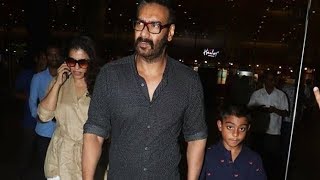 Ajay Devgn With Kajol And Son Yug Spotted At Mumbai Airport