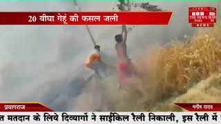 प्रयागराज जिले के कटियाही मोहम्दाबाद गांव में हाई पावर बिजली का तार टूट कर गेहूं के खेत मे गिर गया।