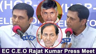 EC CEO Rajat Kumar Press Meet over Election Polling 2019 | Telangana News | Top Telugu TV