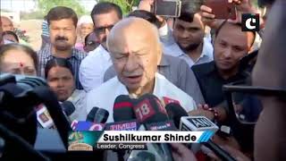 Congress’s Sushilkumar Shinde casts his vote in Maharashtra’s Solapur