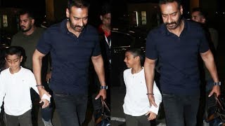 Ajay Devgn With His Son Yug Spotted At Mumbai Airport