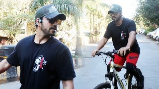 Gautam Gulati Snapped Cycling Around Versova - Watch Video