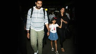 Aishwarya Rai, Abhishek Bachchan With Daughter Aaradhya Spotted At Airport