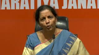 Press Conference by Smt. Nirmala Sitharaman at BJP Head Office, New Delhi