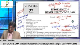 Insolvency & Bankruptcy Code, 2016 | CA Final Law by CS Amit Vohra